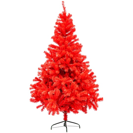 Northlight; Northlight 6ft. Unlit Scarlett Red Pine Artificial Christmas Tree; Category:Shop All Christmas Trees; Image:1